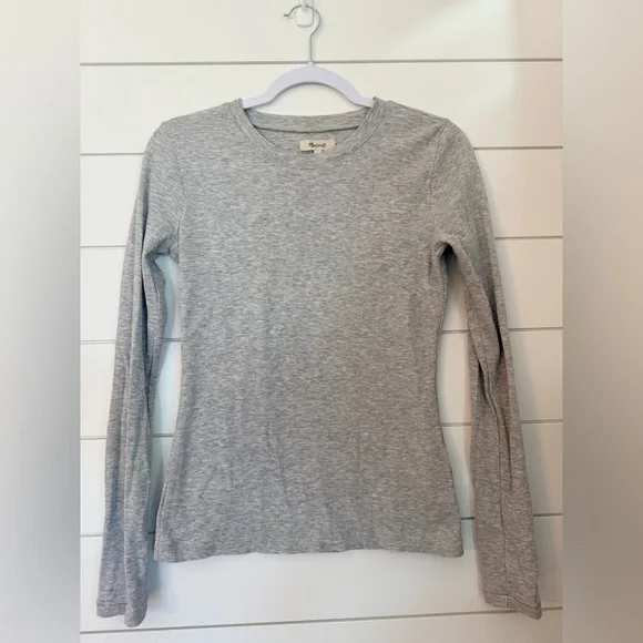Madewell fine ribbed crew neck long sleeve tee - Picture 3 of 7